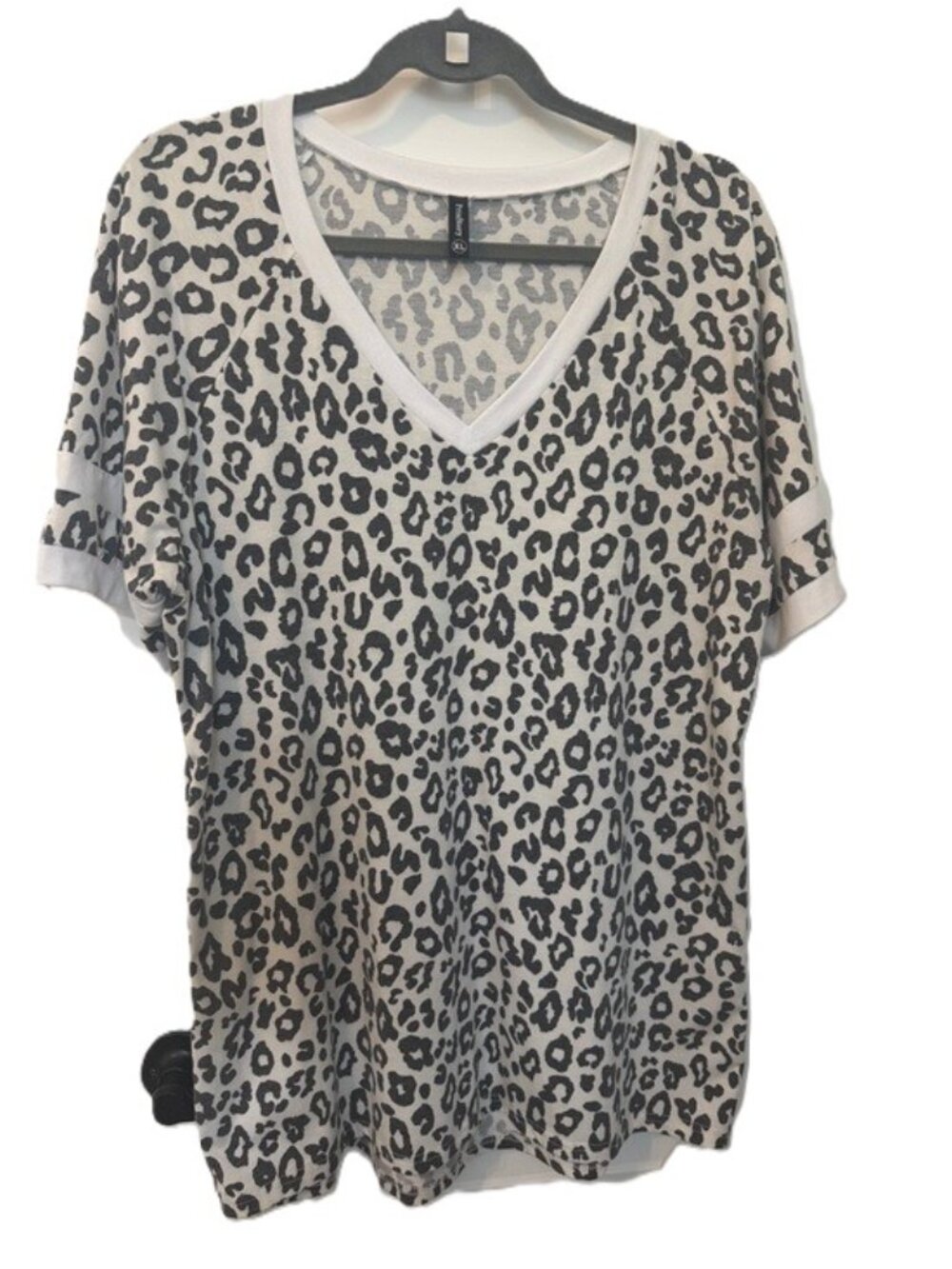 Leopard Print V-Neck Women's Top
